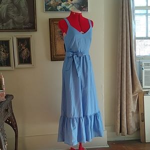 J. Crew Blue Linen/Cotton Sundress w/ Belt 4 NWT